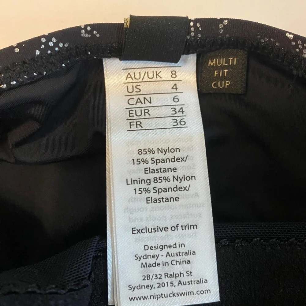 Niptuck- One Piece Swimsuit-Multi Fit cup- Silver Metallic Leopard Print- Size 4 - Picture 7 of 10